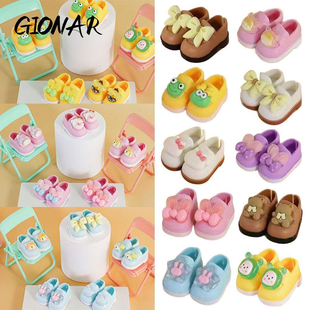 Búp Bê GIONAR Trang Phục, Phụ Kiện Búp Bê Giày Mini PVC, Họa Tiết Da Giả Dễ Thương Làm Bằng Tay 4cm 
