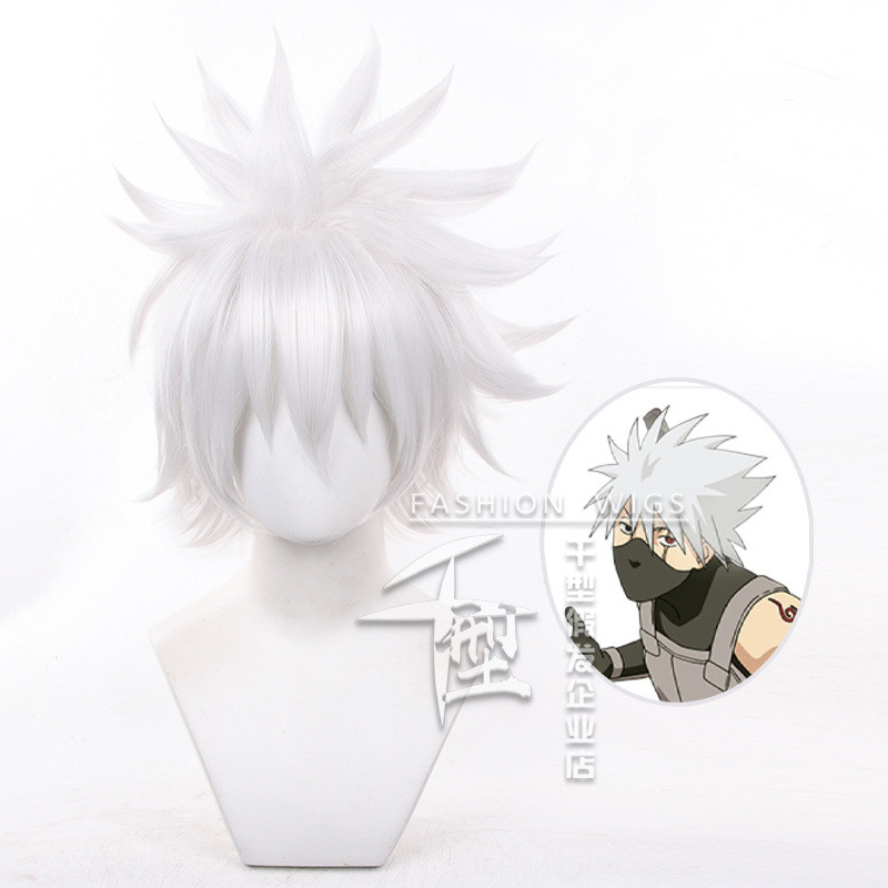 [Giỏ Xanh] Naruto Hatake Kakashi Cosplay với tóc giả lông tơ nháy LED, phù hợp cho cosplay