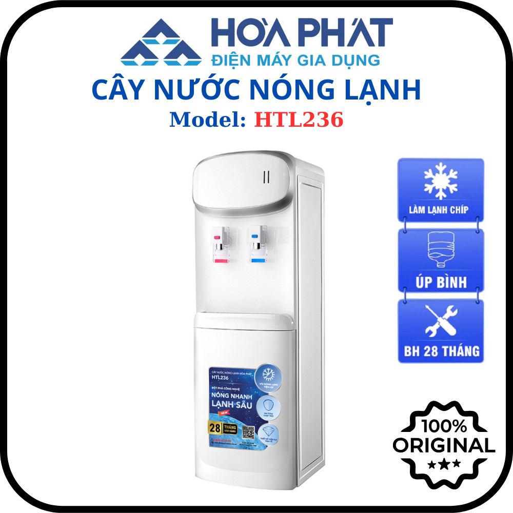 Cây nước nóng lạnh úp bình Hòa Phát HTL236 - 2 vòi riêng biệt - Hàng chính hãng