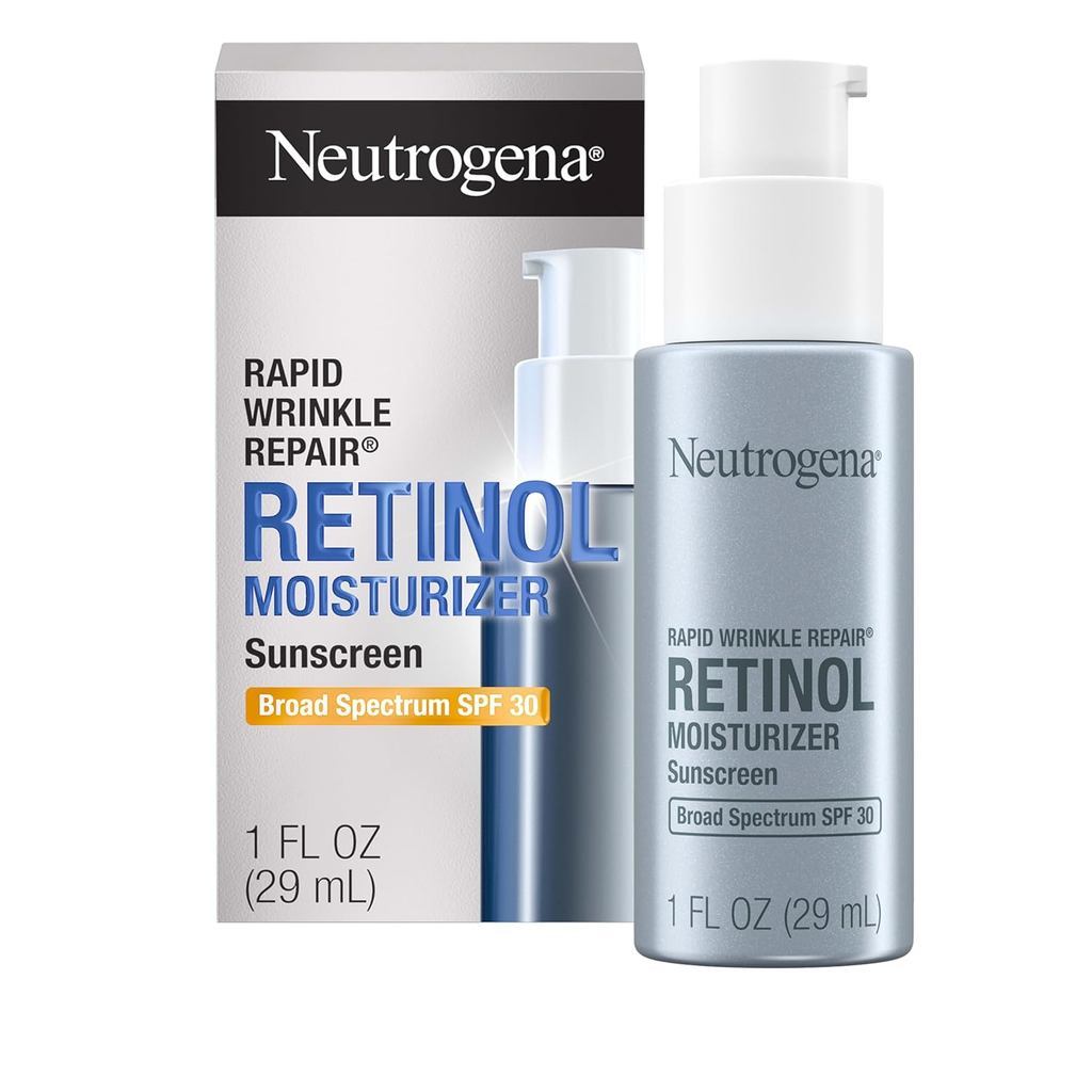 Neutrogena Rapid Wrinkle Repair Retinol Face Kem chống nắng SPF 30, Kem chống lão hóa hàng ngày với 