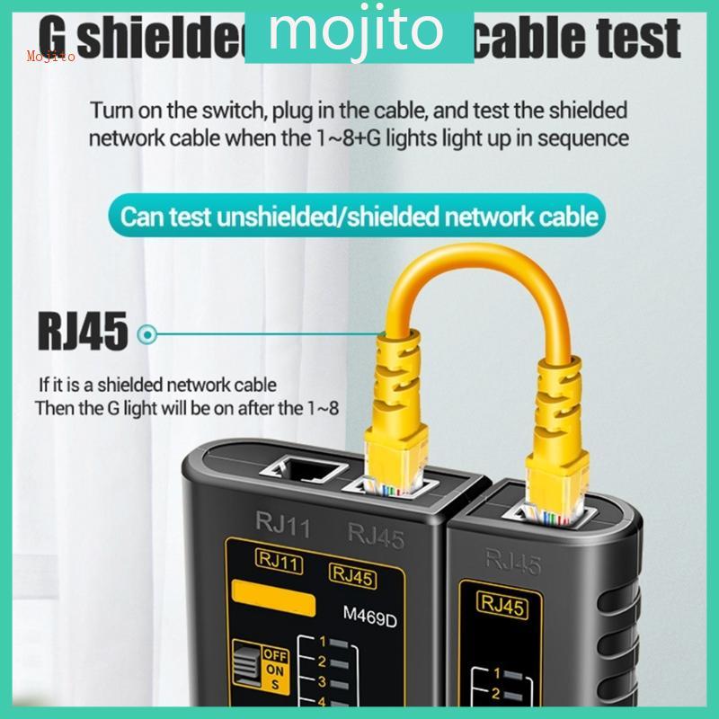 Mojito Chuyên Nghiệp M469D RJ45 Cáp Lan Thử Mạng Cáp Thử RJ45 RJ11 RJ12