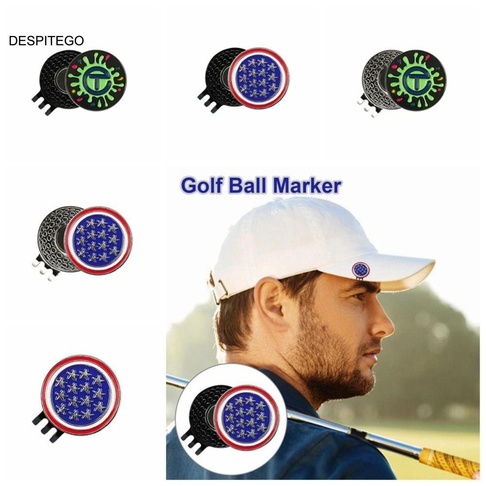 DESPITEGO Golf Marker, Marker Golf Ball Marker, Ball Mark Nhẹ Nhiều Màu Kim Loại Mũ Golf Kẹp Golf Ng