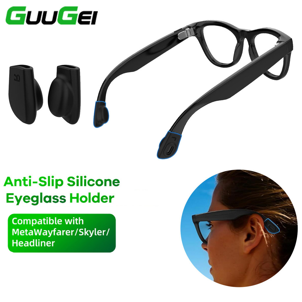 Guugei Silicone Chống Trơn Trượt Kính Mắt Tai Kẹp Tai Cho RayBan Meta Wayfarer/Skyler/Headliner