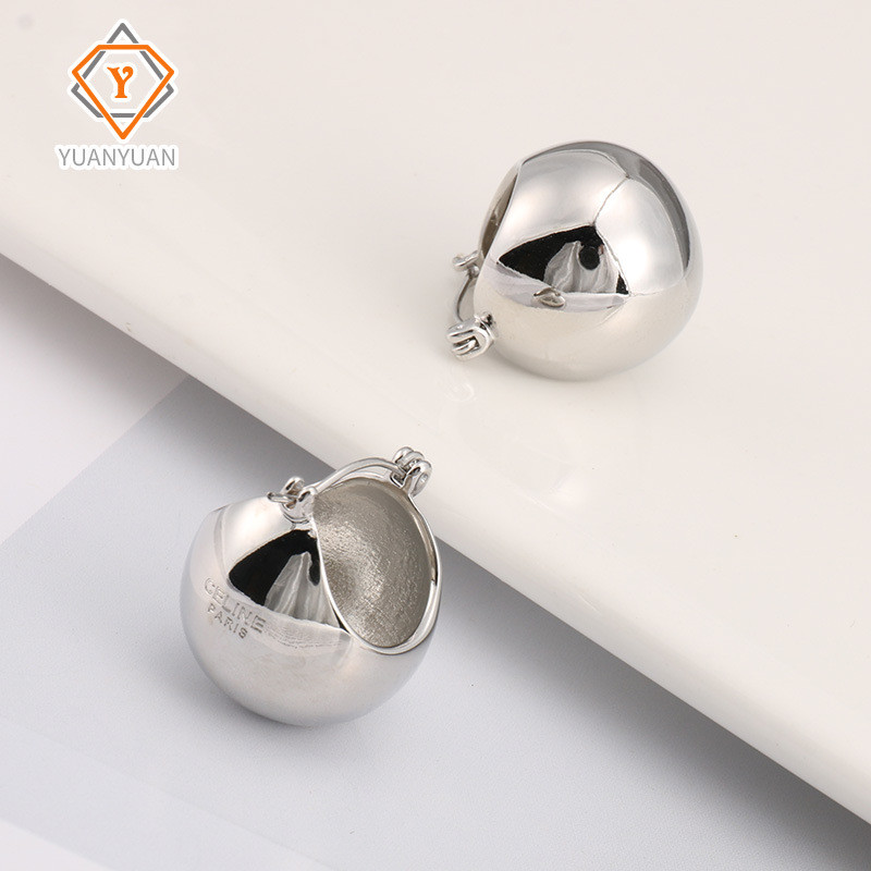 Spot Goods#Europe and America savi Blogger's Same Style Minimalist Earrings High-end Cool Style Meta