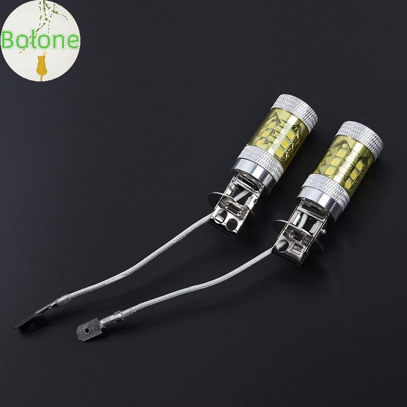 Bolone 2 Đèn LED Sương Mù 12-24V H3 80W 16 SMD Đèn LED Ô Tô Sương Mù Màu Vàng Cao Cấp VN