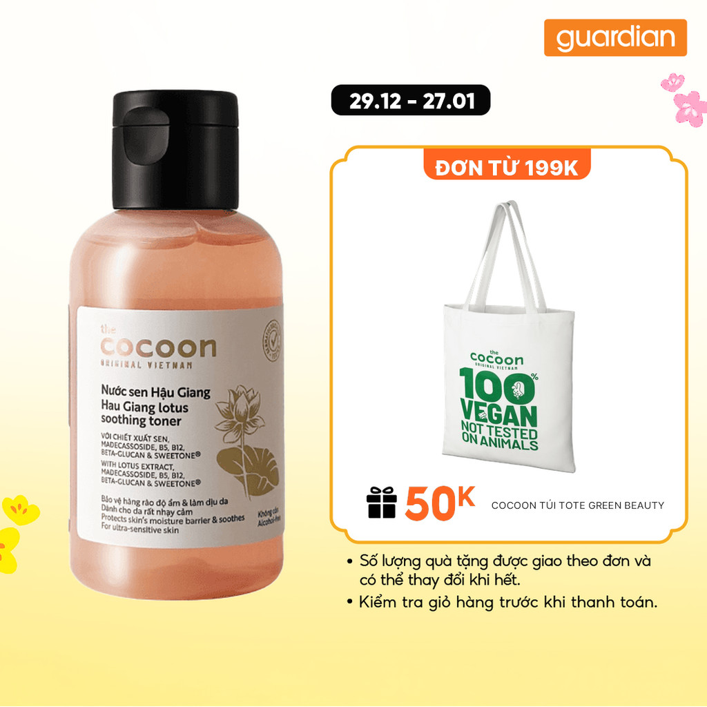 Nước Hoa Hồng (Toner) Sen Hậu Giang Cocoon 140ml