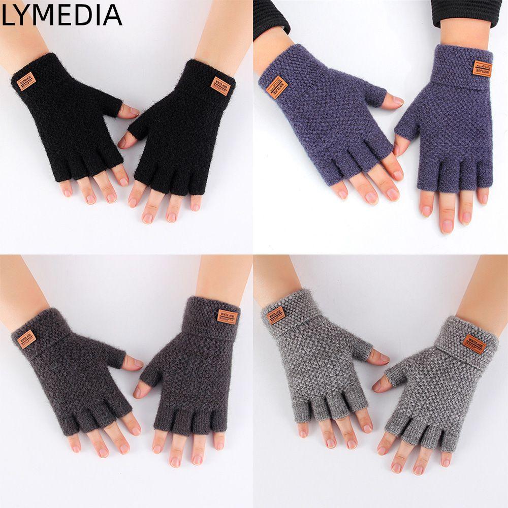 LYMEDIA Găng tay không ngón viết văn phòng dệt kim từ len alpaca co giãn tốt