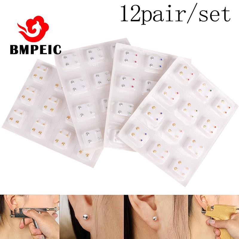 BMPEIC 24 Chiếc Bông Tai Y Tế Xuyên Dụng Cụ Tai Bông Tai Phẫu Thuật Thép Bông Tai Nữ Mới