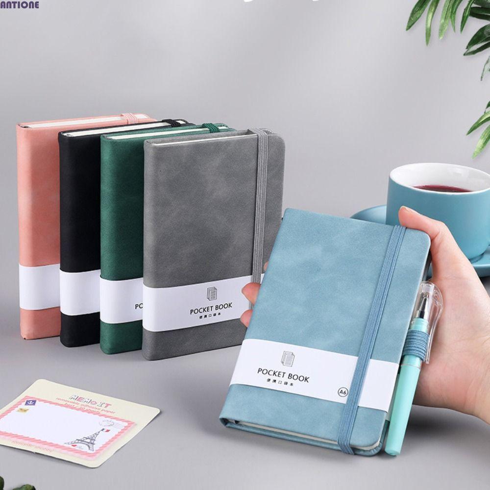 ANTIONE A6 / A7 Pocket Notepad, A6 / A7 với dây đàn hồi Máy tính xách tay Mini cầm tay, Máy tính xác