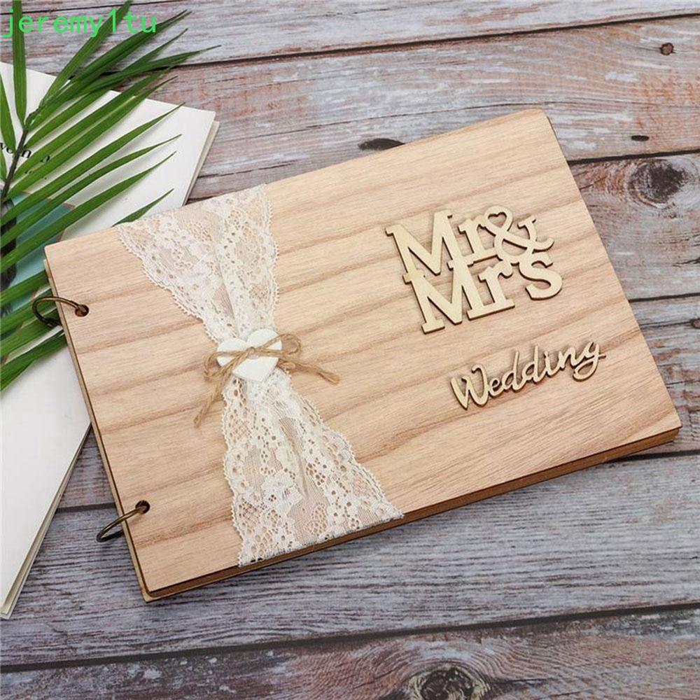 JEREMY Guest Book Khung ảnh ngọt ngào bằng gỗ cho khách Mariage Mrs Mr Trang trí đám cưới