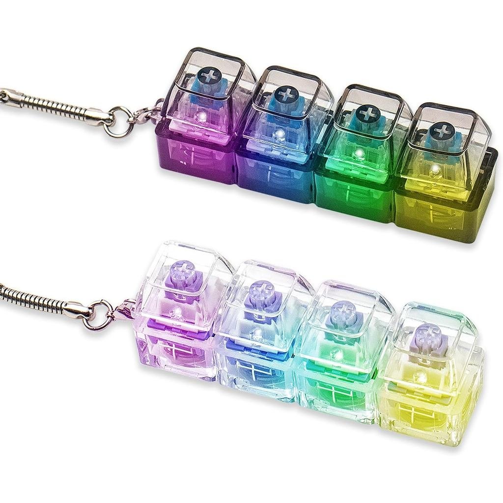 2 Chiếc Bàn Phím Fidget Đồ Chơi Dành Cho Người Lớn, Bàn Phím Clicker Có Đèn LED, Bàn Phím To & Kem F