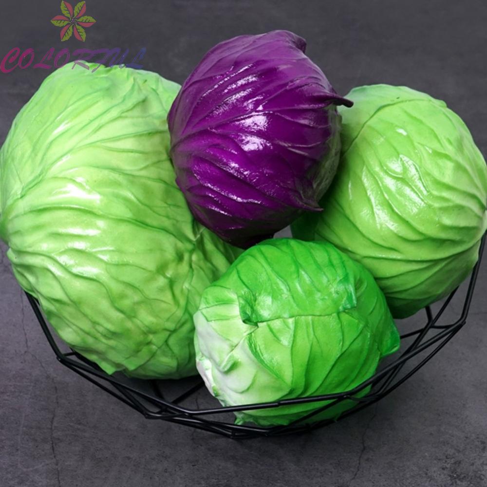 【COLORFUL】Simulated Cabbage Artificial Vegetables Simulation PVC Lifelike Cabbage Model