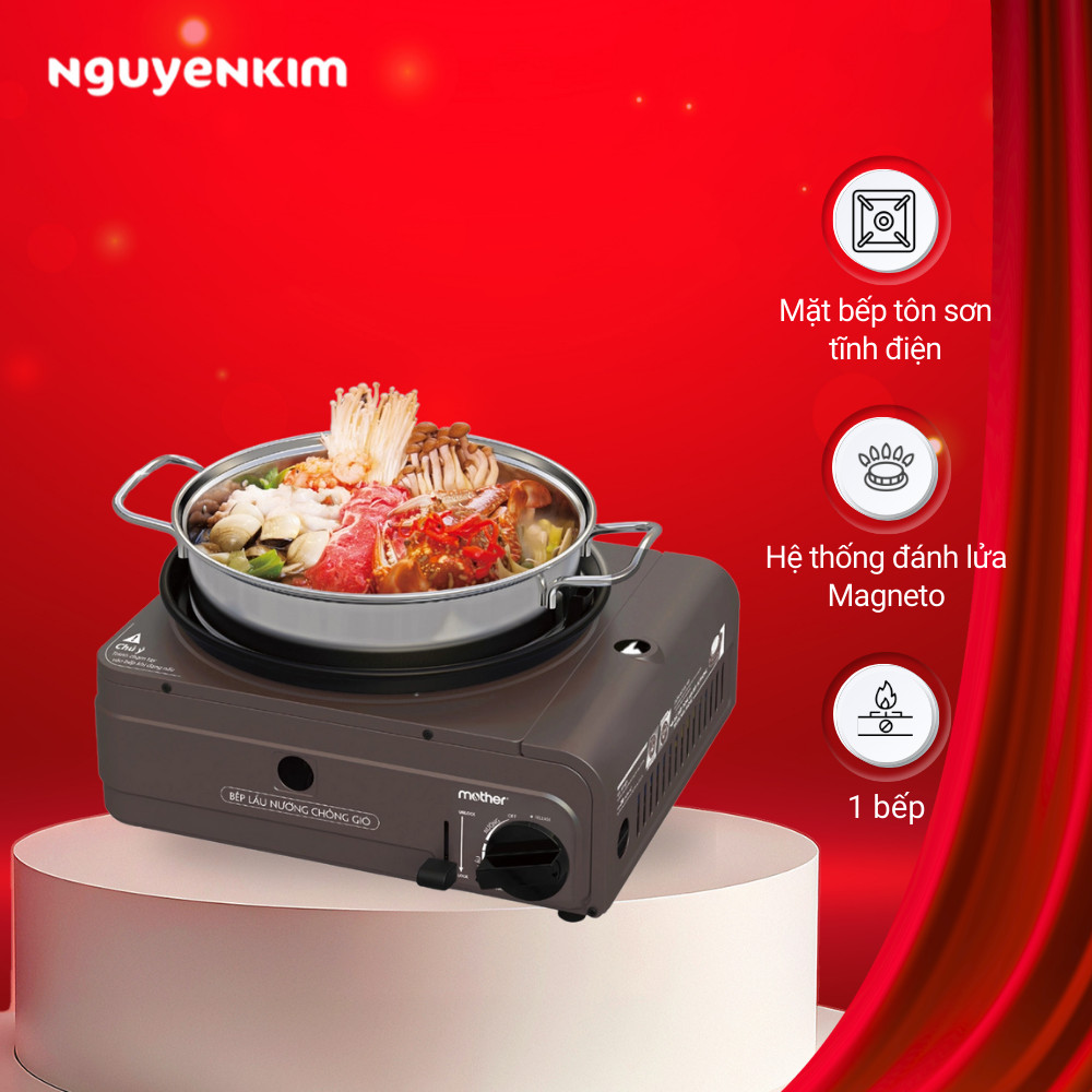 Bếp lẩu nướng chống gió Mother NH-G3732PF