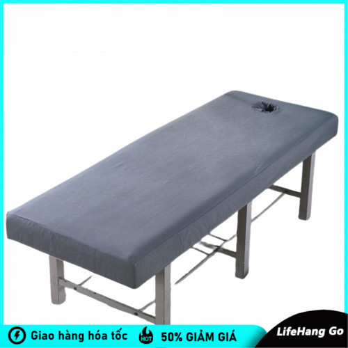 Ga Giường Spa Có Lỗ Gội Đầu – Vải Thun Lạnh Co Giãn, Bọc Đệm êm ái, Bo Chun Vững Chắc