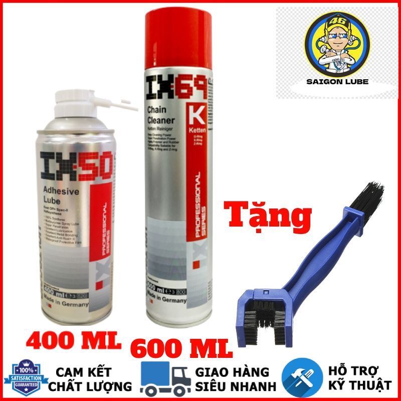 Combo rửa sên, dưỡng sên Voltronic IX69 600ML và IX50 400ML nhập khẩu Đức [Mua Combo tặng bàn chải 3