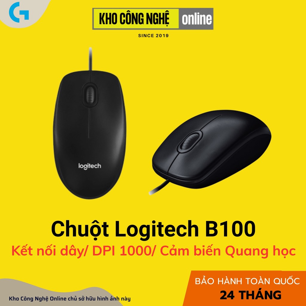 Chuột Có Dây Logitech B100 - Hàng Chính Hãng