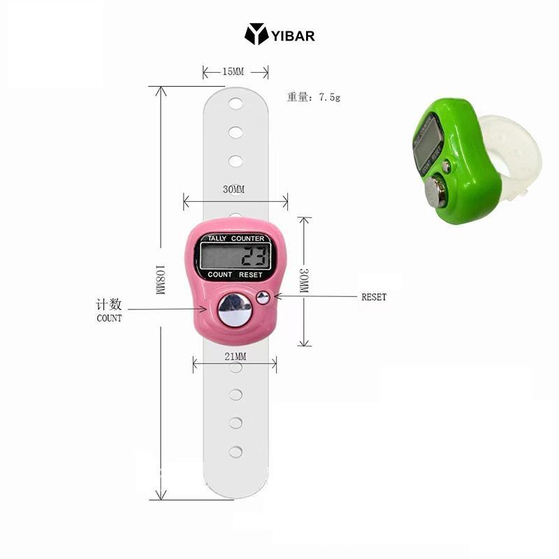 YIBAR Ngón Tay Counterpass LED Điện Tử Cầm Tay Tally Counter Clier Counter Ring Mới