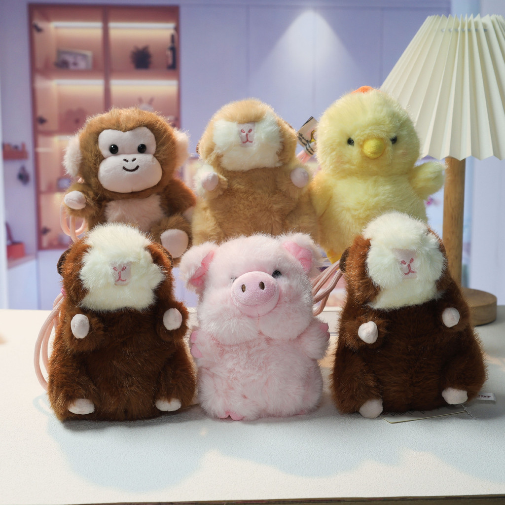 Cute Monkey Capybara Plush Toy Monkey Pendant Plush Toy Pendant Doll Stuffed Animal