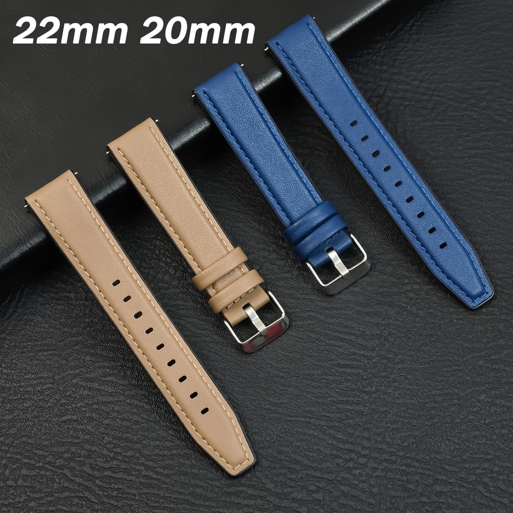 22mm 20mm Dây Da Cho Samsung Galaxy Watch 7 6 5 4 44 / 40mm Dây Silicon Cho Huawei Watch GT6Pro 46mm