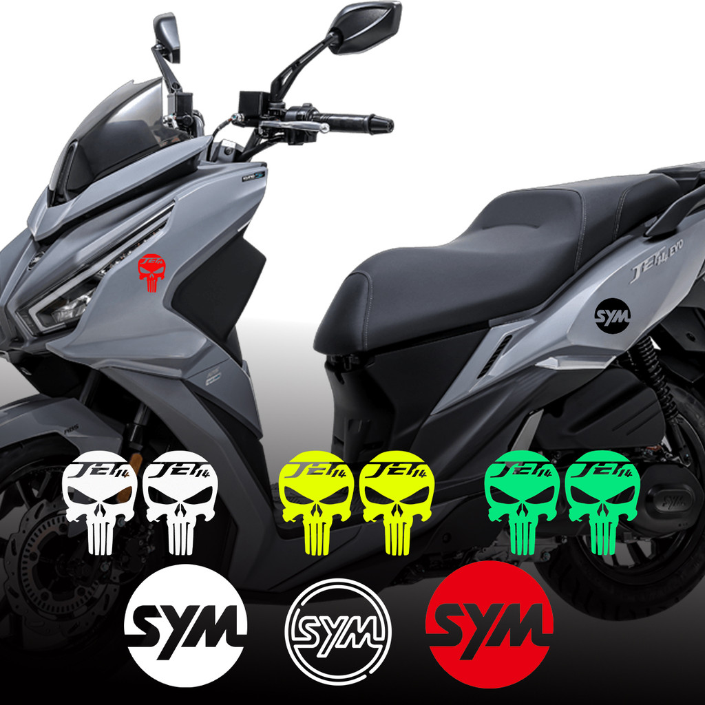 Dành Cho SYM Jet14 EVO 200 Phản Quang Vinyl Miếng Dán Thân Xe Máy Phía Trước Fender Decal Trang Trí