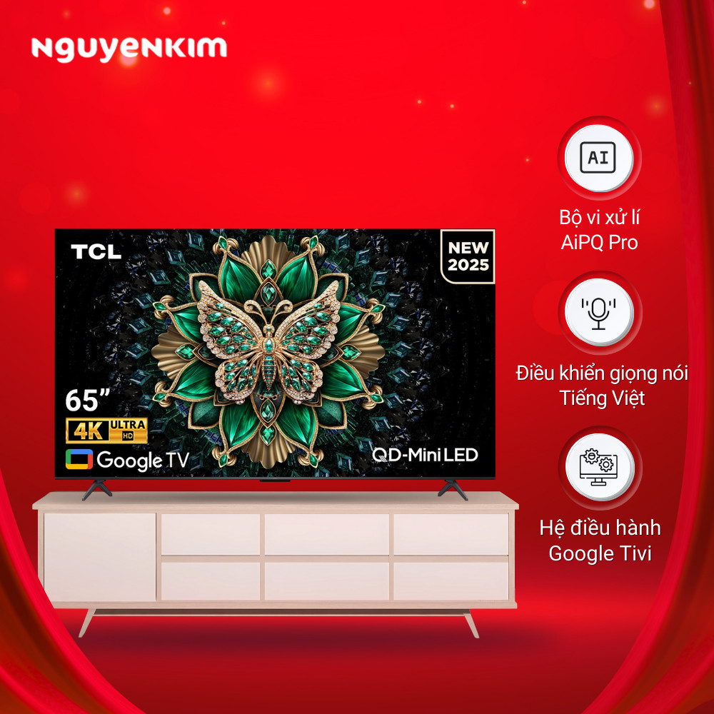 Google Tivi QD-Mini LED TCL 4K 65 inch 65C6K