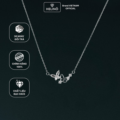 Dây chuyền bạc nữ HELINO Cánh Hồ điệp đôi đính đá lấp lánh nữ tính C61