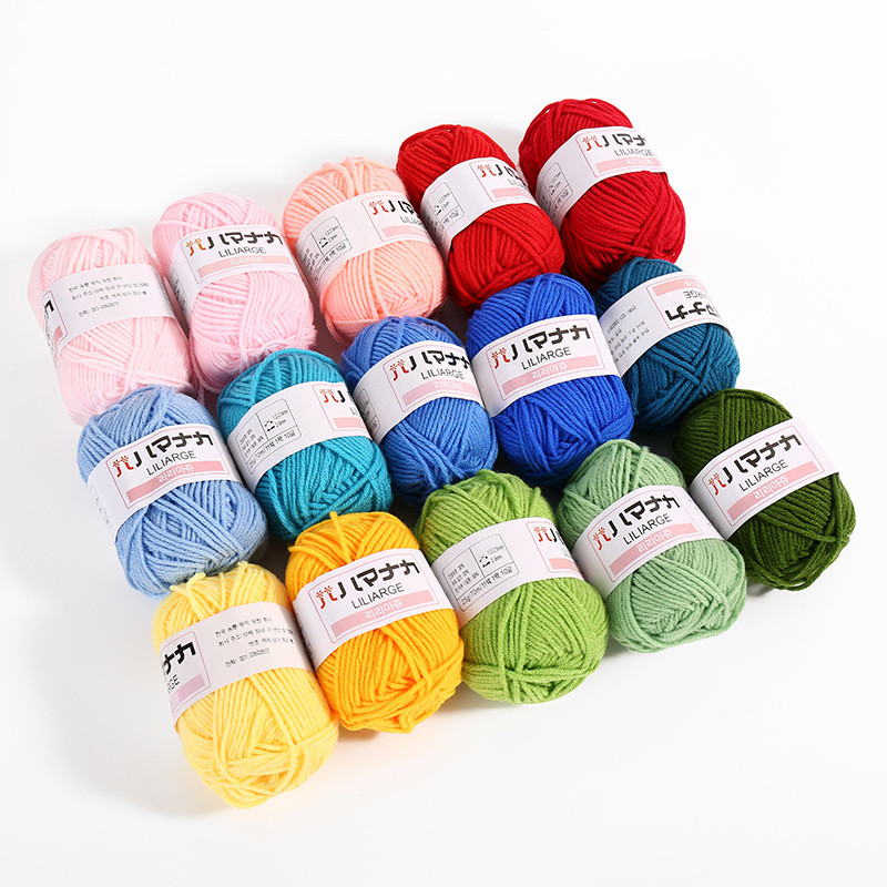 Sợi Cotton Sữa 4ply Chống Đập Chất Lượng Cao Đan Tay Sợi Cotton Cho Khăn Len Mũ Búp Bê Thủ Công Đan 