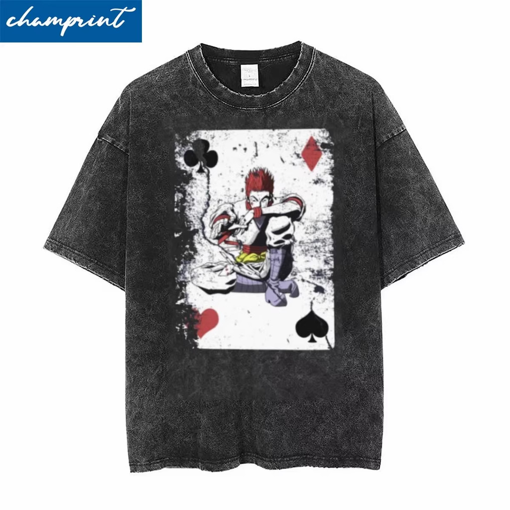 Anime Full-time Hunter X Hunter Retro Made Old Washed Tay Ngắn 100% Cotton Cao Cấp Cho Nam Nữ 026