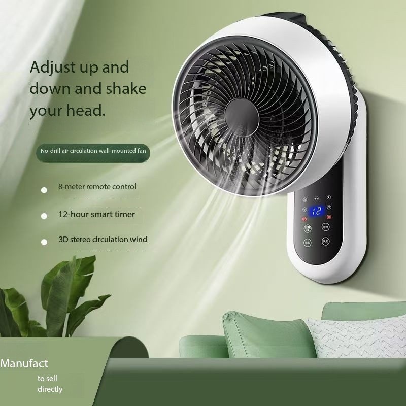 Khoan miễn phí lưu hành Fan tường fan hâm mộ 360 8 inch Blades 3 tốc độ với điều khiển từ xa