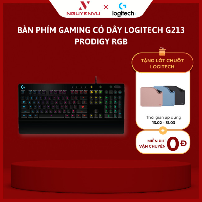 [CHÍNH HÃNG] Bàn Phím Gaming Có Dây Logitech G213 Prodigy RGB [BẢO HÀNH 24 THÁNG]