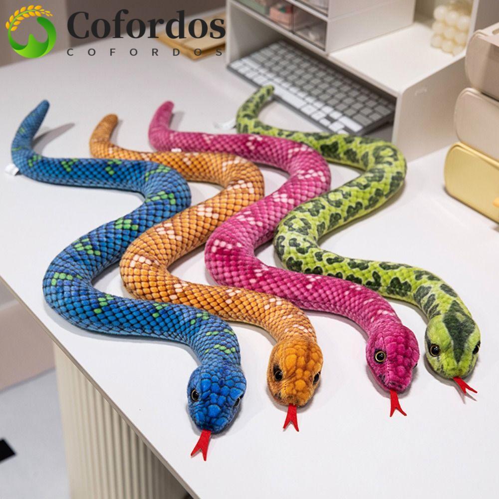 COFORDOS Đồ chơi nhồi bông hình rắn mô phỏng, Con rắn nhỏ Anaconda Đồ chơi sang trọng năm con rắn, P