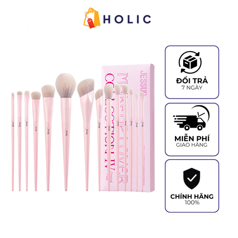 Bộ Cọ Trang Điểm Jessup Comprehensive Collection Crystal Pink