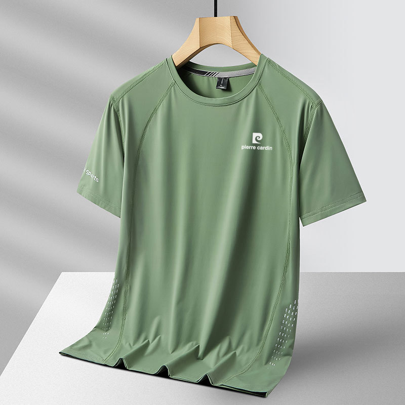 Chính Hãng Pierre Cardin Pierre Cardin Pierre Cardin Áo Thun Ngắn Tay Nam Mùa Hè Thể Thao Đậu Xanh N