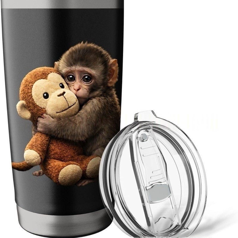 Đồ chơi sang trọng Monkey Boxing với cốc cốc cách nhiệt bằng thép không gỉ Bộ màu trắng dành cho trẻ