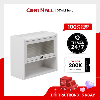 [MỚI] Kệ Mini Nookie DOWN 470x200x420mm – Màu Trắng Vân Gỗ – Cobi Home