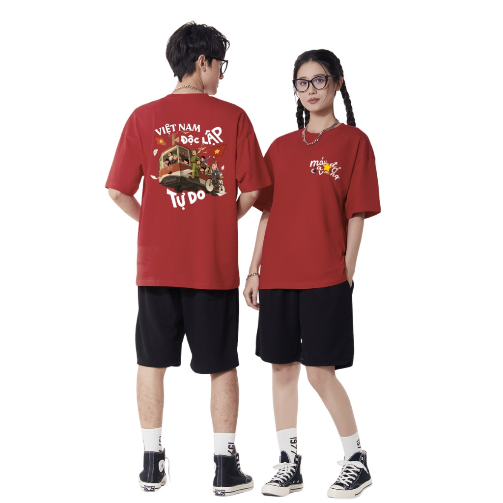 COD✅(Hồ Chí Minh)🚚kitty shop Áo thun unisex Việt Nam Độc lập tự do, Ấm no -Tự do yêu nước.