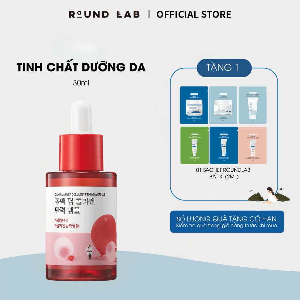 Round lab Tinh chất dưỡng da Round Lab Camellia Deep Collagen Firming Ampoule 30ml