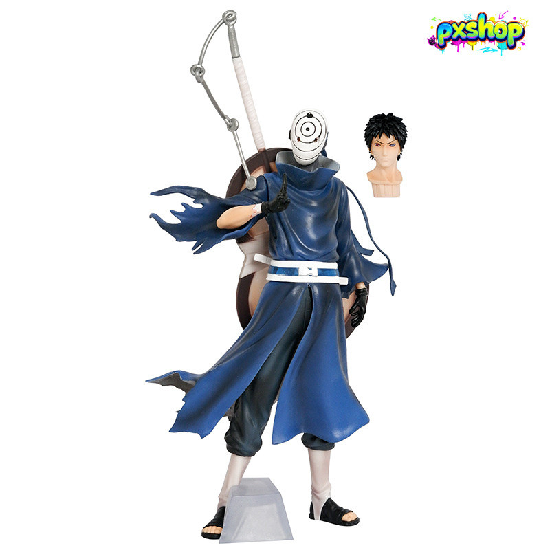 Mô hình Naruto Obito & Sasuke Akatsuki - Tượng Action Figure Cao Cấp Có Đầu Thay Thế, Decor Bàn Làm 