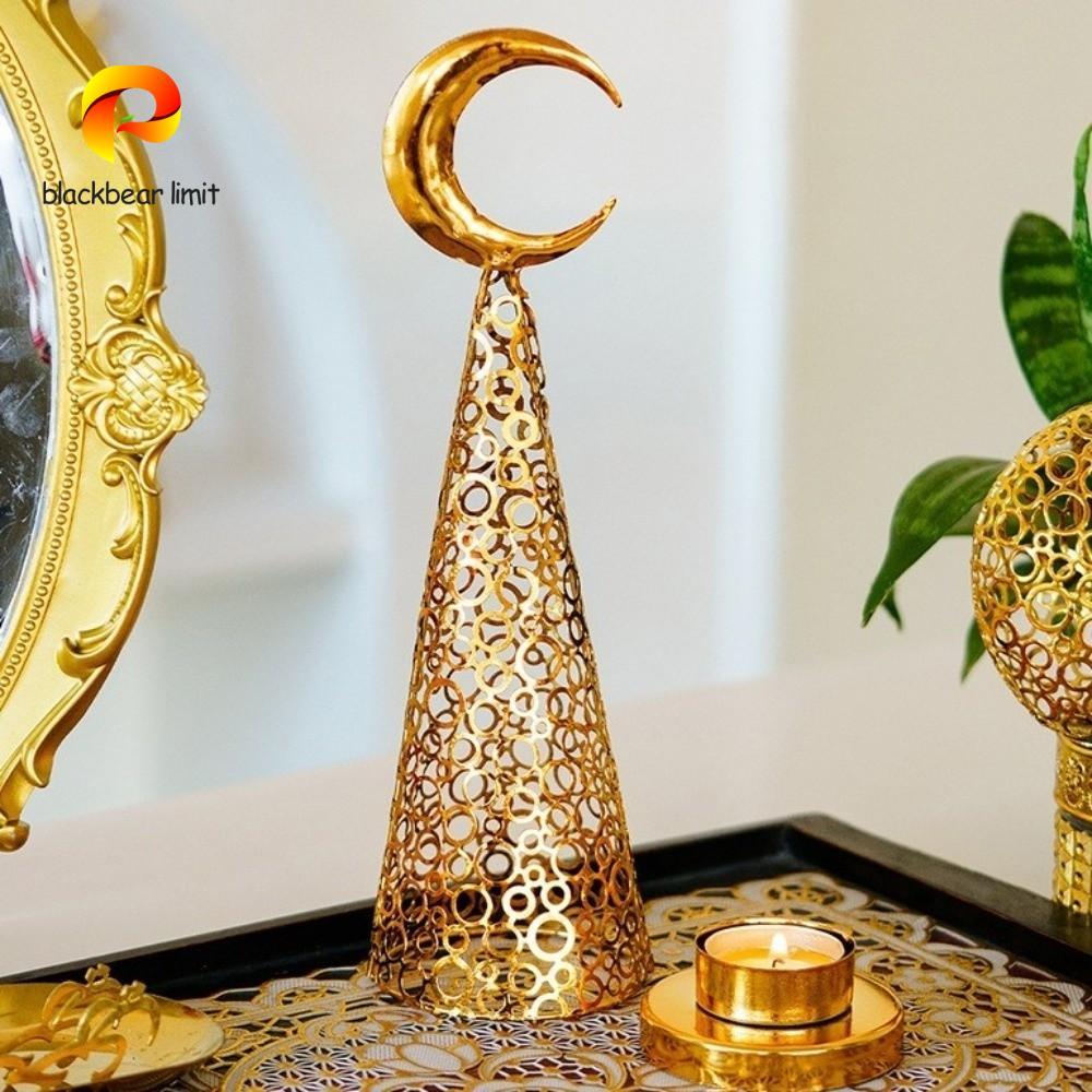 blackbear limit BLACKBEAR LIMIT Moon Tealight Candle Holder, Kim loại Vintage Tree Candle Holder, Tr