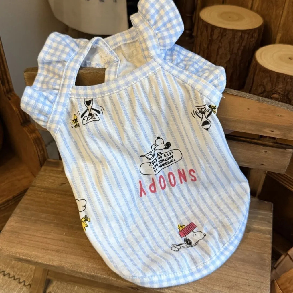 Snoopy Pet Xù Quần áo sọc Teddy Quần áo Vest chó nhỏ