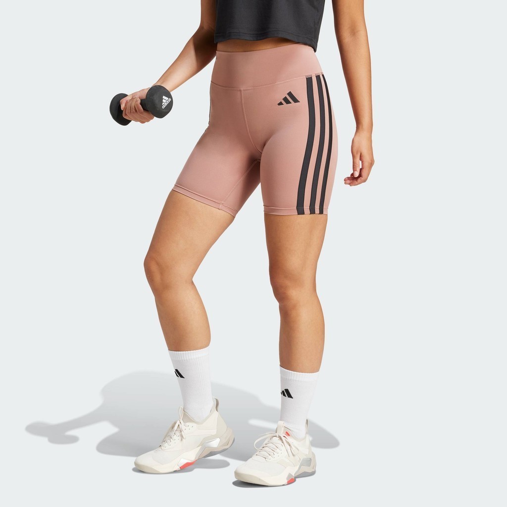 adidas Gym & Training Quần Short Legging 3 Sọc Optime Essentials Nữ Hồng JN5697