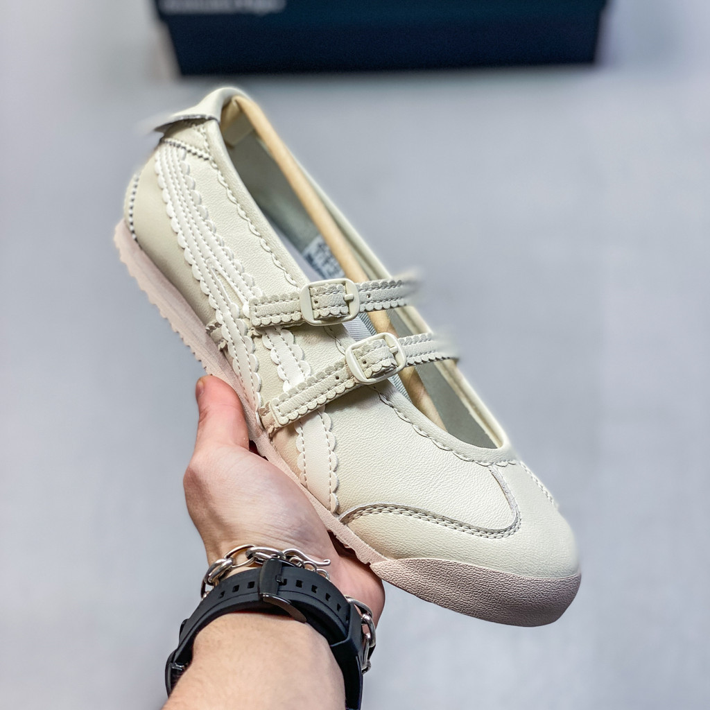 Mexico 66 TGRS Onitsuka Tiger Mary Jane Ballet Flats Thoải mái Slip-On Đi lại hàng ngày Thời trang đ