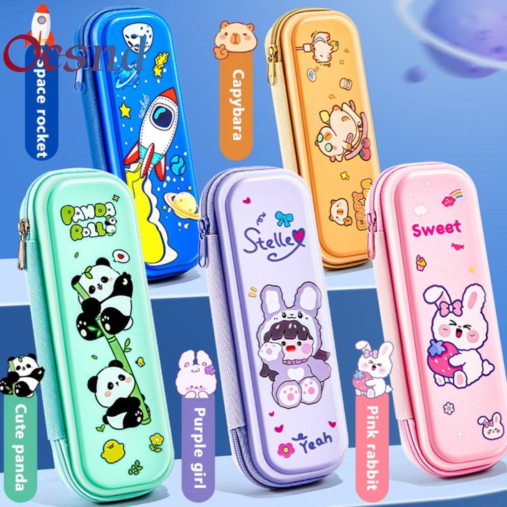 Hộp bút OESND, Capybara / Panda / Phi hành gia Bút chì dung lượng lớn, Hộp văn phòng phẩm thiết kế d