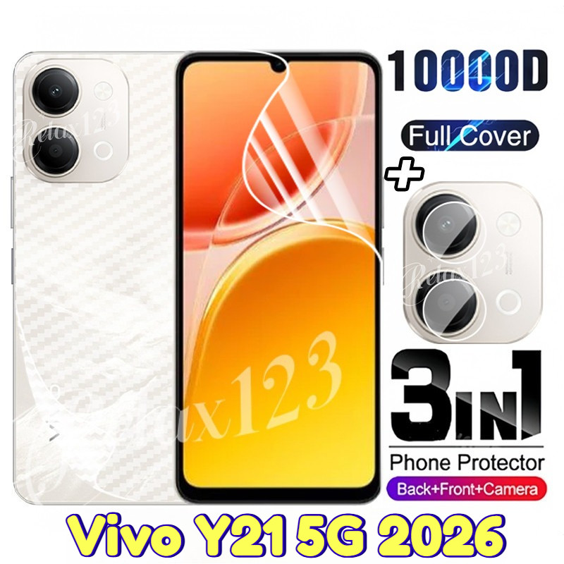 Dành Cho Vivo Y21 5G 3in1 Mặt Sau Ống Kính Hydrogel Phim Dành Cho Vivo Y21 Y21d VIVO Y21 Y21D VivoY2