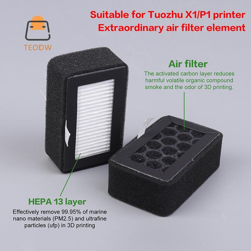 [TeOdw-t] Nâng cấp 1 / 2 / 3 chiếc cho Bộ lọc Bambu Lab X1C P1S P1P HEPA 13 + Bộ lọc không khí Combo