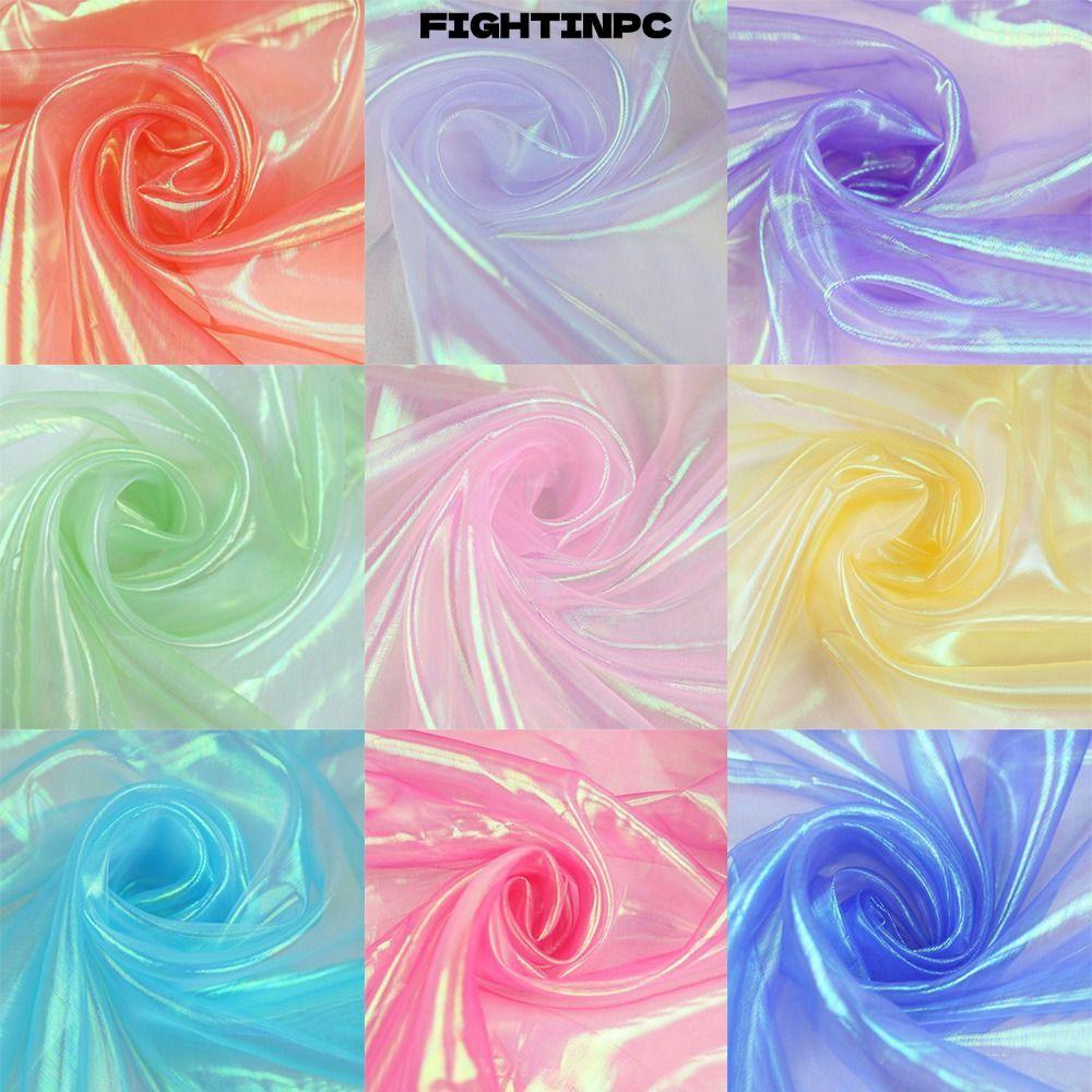 FIGHTINPC Laser Tulle, Vải Organza Mỏng Trong Suốt, Váy Quần Áo May Sáng Bóng Organza Váy Thiết Kế V