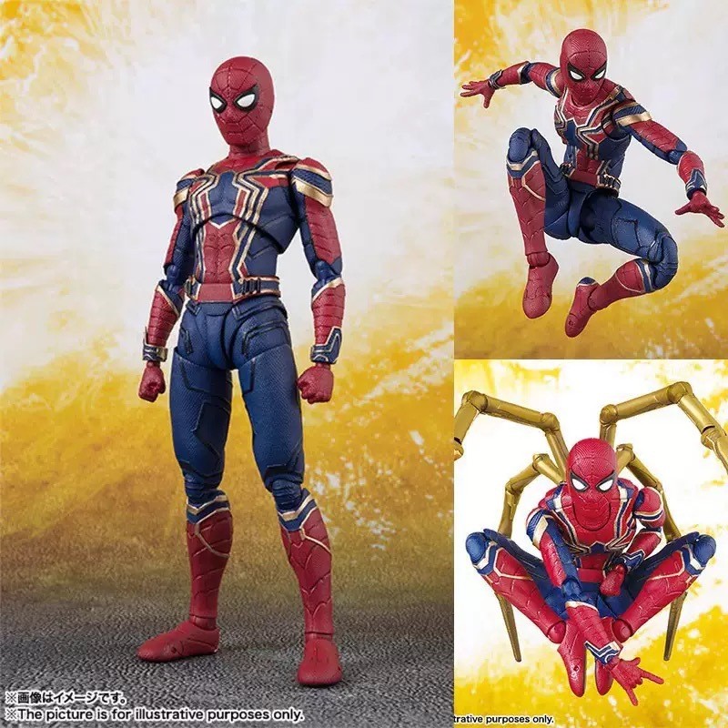Fulian 3 Spider-Man SHF Iron Spider-Man Mô hình trang trí di động-Có sẵn