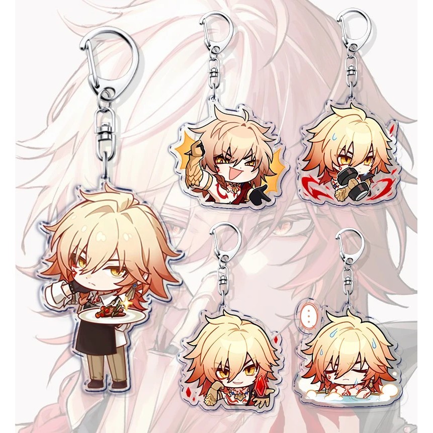 Móc khóa Honkai Star Rail Sunday Mydei Tribbie mica acrylic anime HSR chibi treo cặp sách phụ kiện q