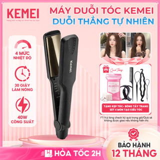 Máy Duỗi Tóc 4 Mức Nhiệt Làm Thẳng, Uốn, Cúp Tạo Kiểu Đa Năng Mini, Chất Liệu Nhựa Không Trầy Xước Kemei 329 BH 1 Đổi 1
