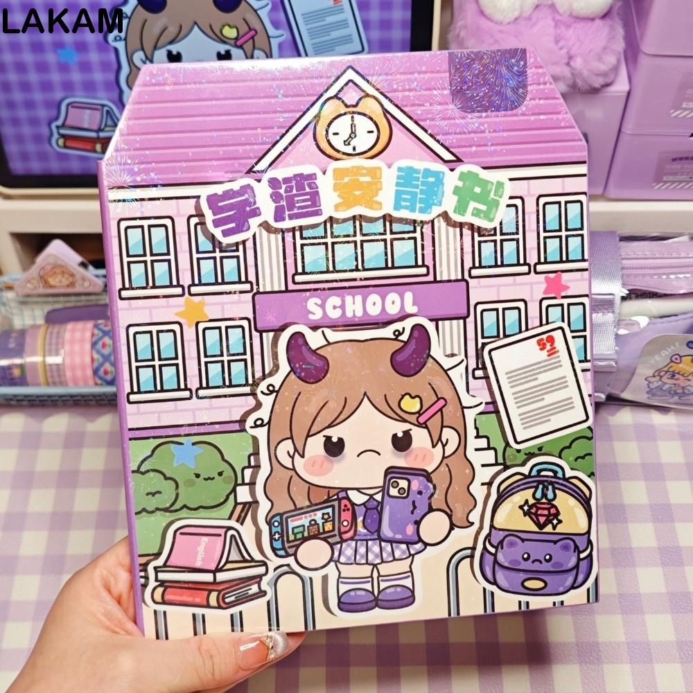 Nhãn dán sách yên tĩnh LAKAM, Sách dán giáo dục thủ công, Sách dán PET hoạt hình cho trẻ em